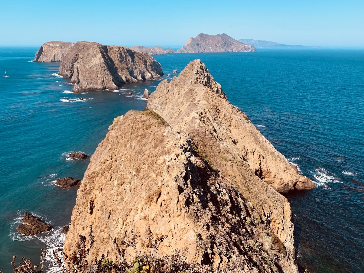 Ocean and mountains on Channel Islands.